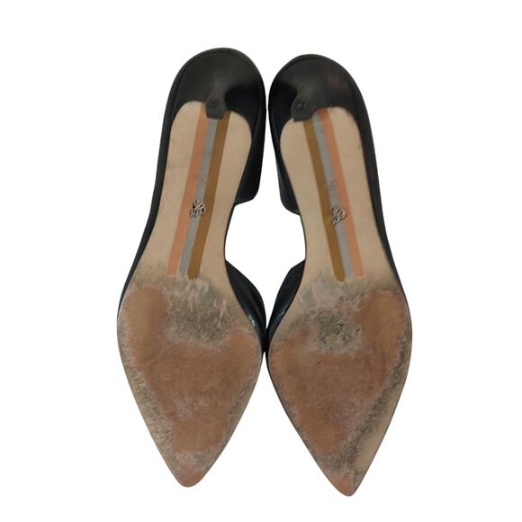 SAM EDELMAN! BLACK GENUINE LEATHER POINTY TOE CLASSIC CUTAWAY PUMPS! SZ 5.5M - Picture 7 of 8